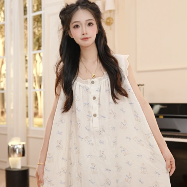 【入夏私语】睡裙女款夏季甜美可爱睡衣中长款家居服