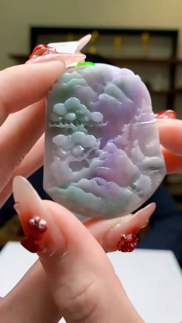 【闪购商品】定制翡翠未镶嵌1071ry-毛货挂件30