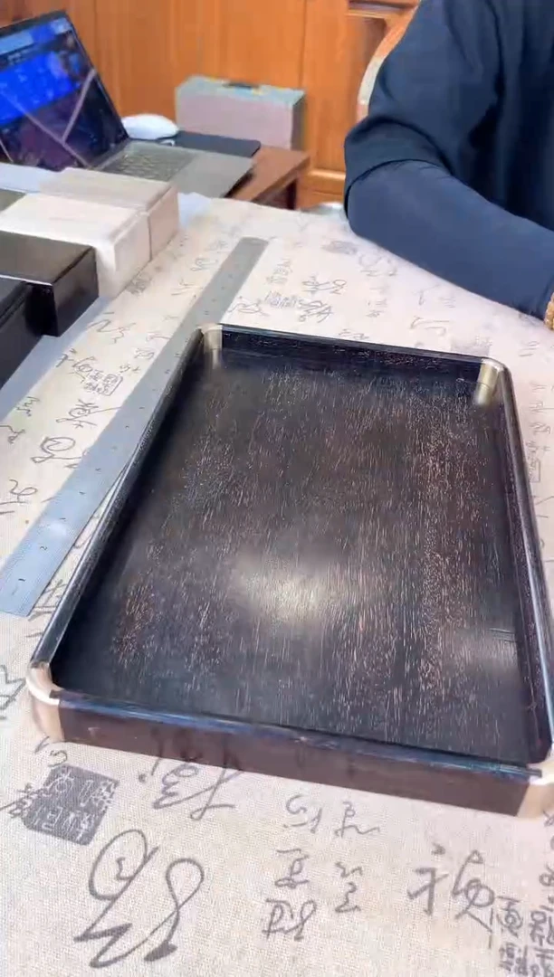 木紫檀木长茶盘瑕疵