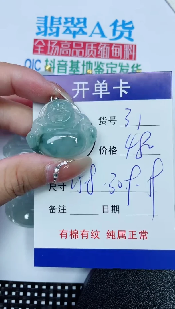 吊坠(赠链)银S925镶嵌翡翠31