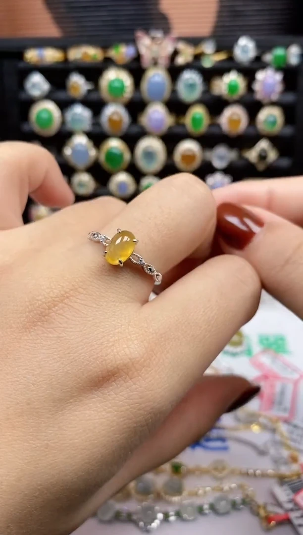 银S925镶嵌戒指翡翠8852