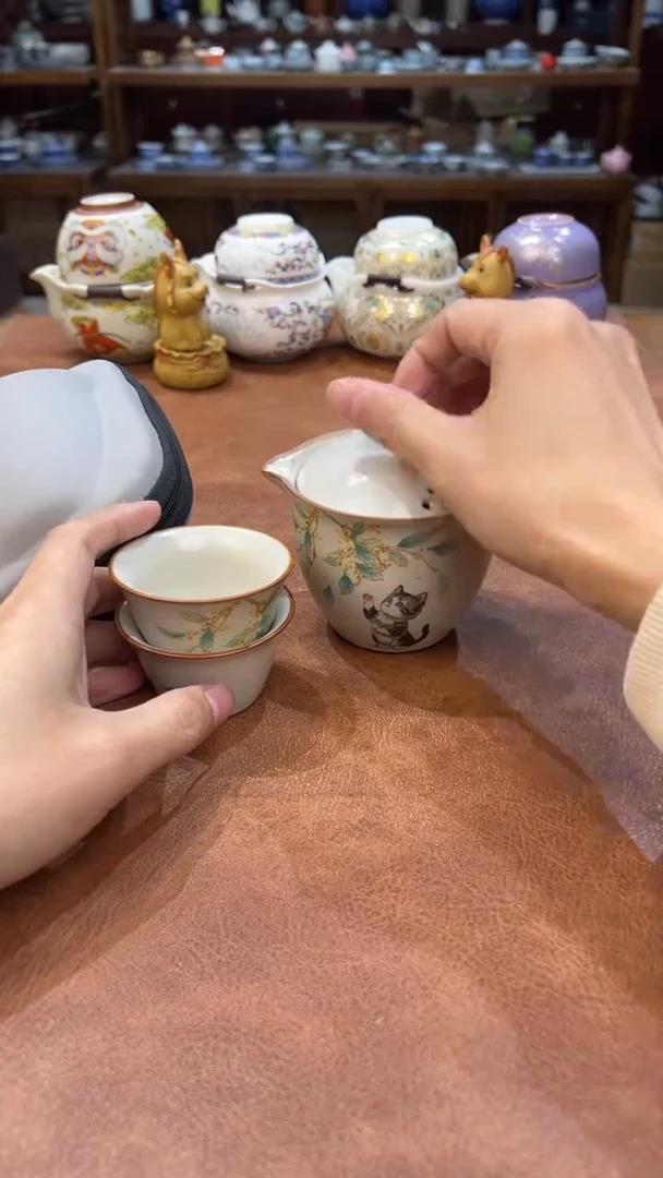 真的很便宜会开片的旅行茶具