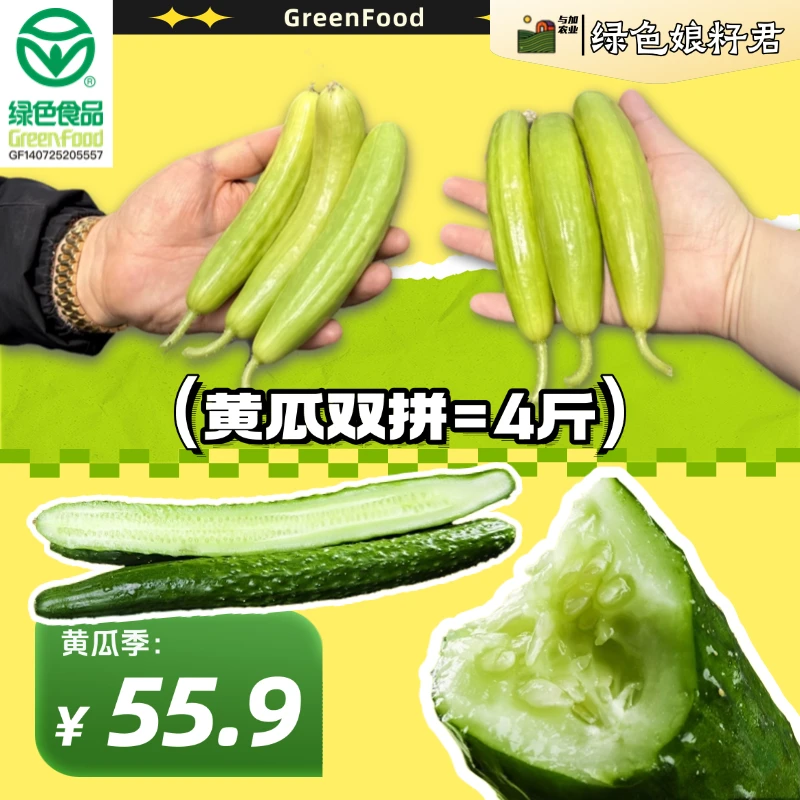 【黄瓜双拼·净重4斤】绿色食品-山西本地黄瓜-顺丰送货上门