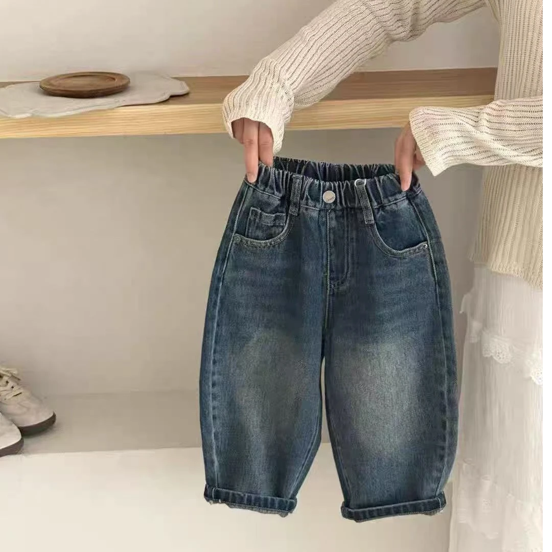 男童卡通破洞软牛仔裤2025秋季新款中小童韩版长裤子潮