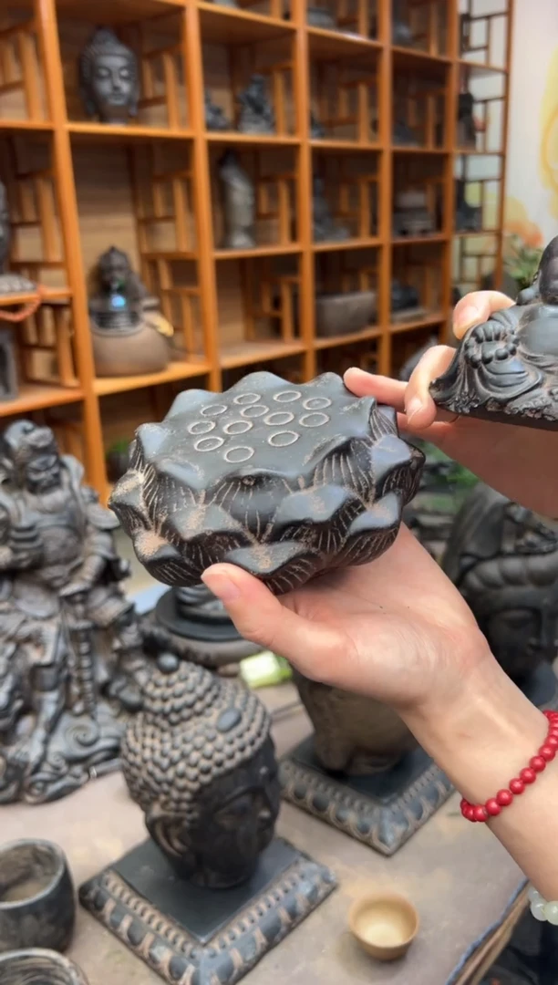 陶土【火山泥】莲蓬实心底座