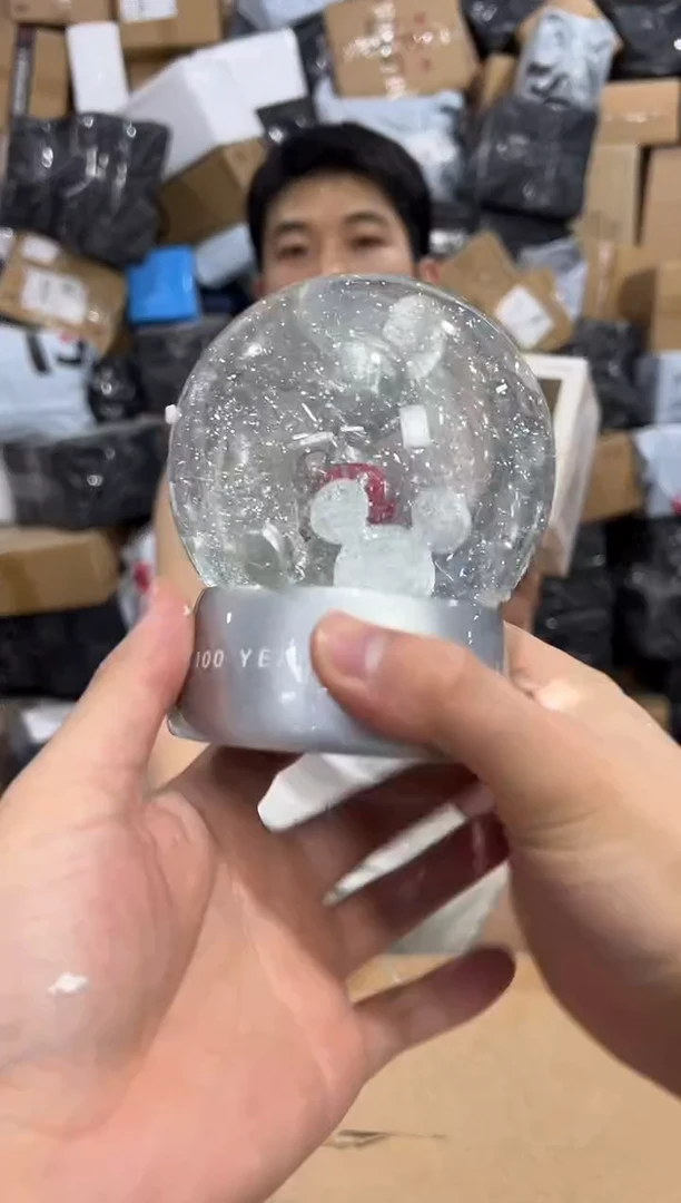 瓷片原盒米奇100周年水晶球 微瑕