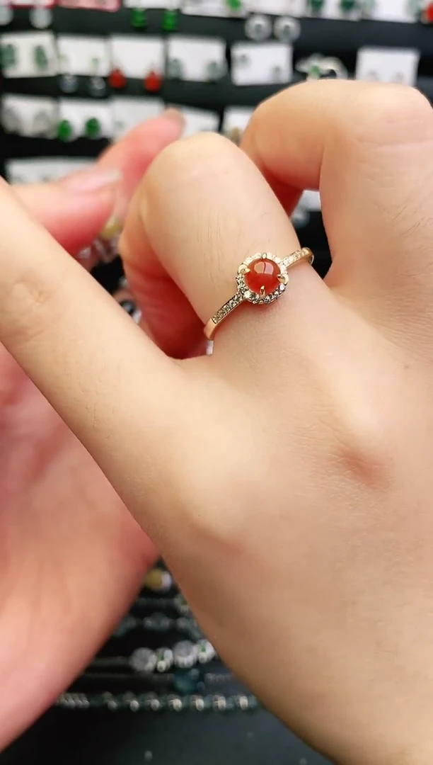 银S925镶嵌戒指翡翠0