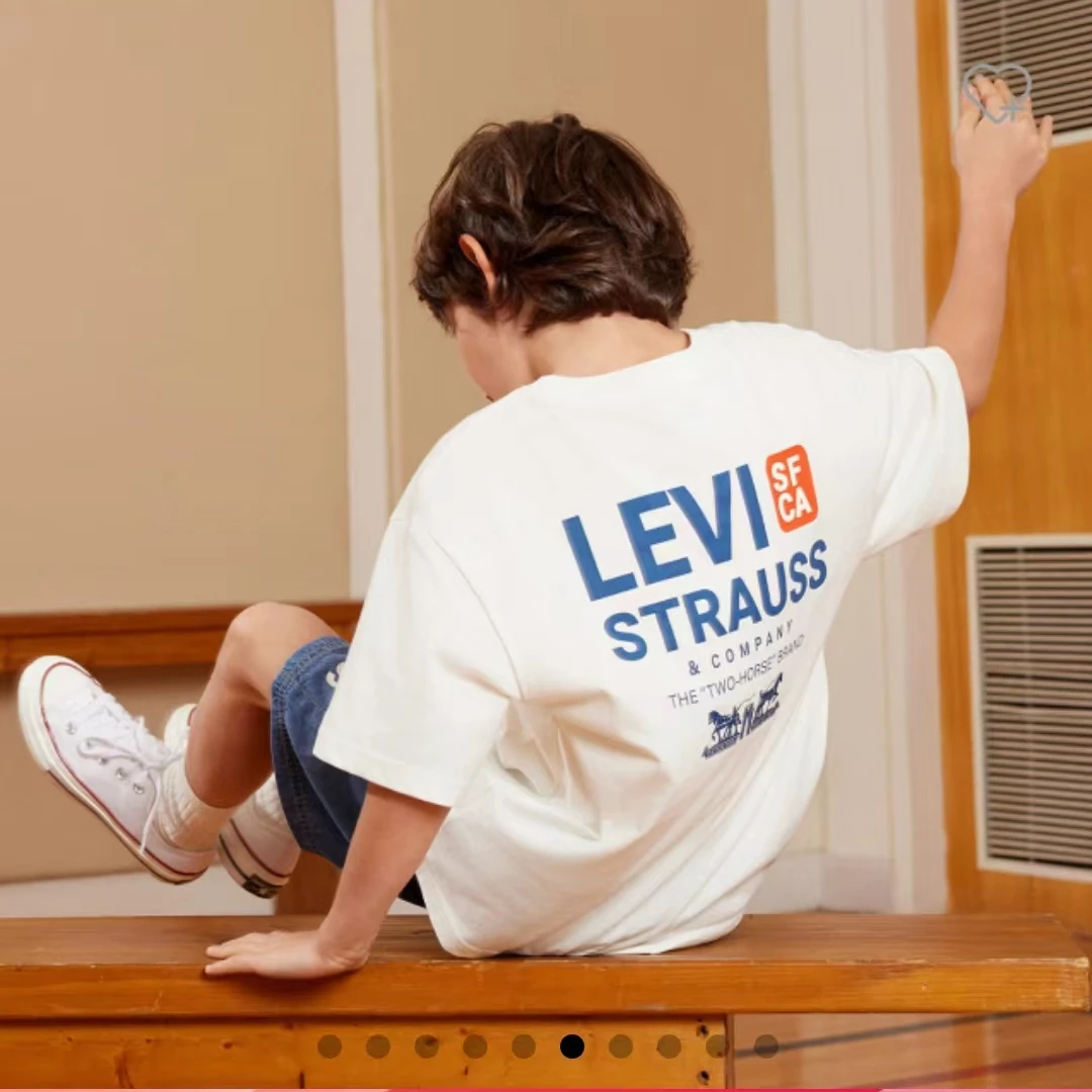 Levis李维斯童装男童短袖夏季新款大童圆领半袖T恤K922