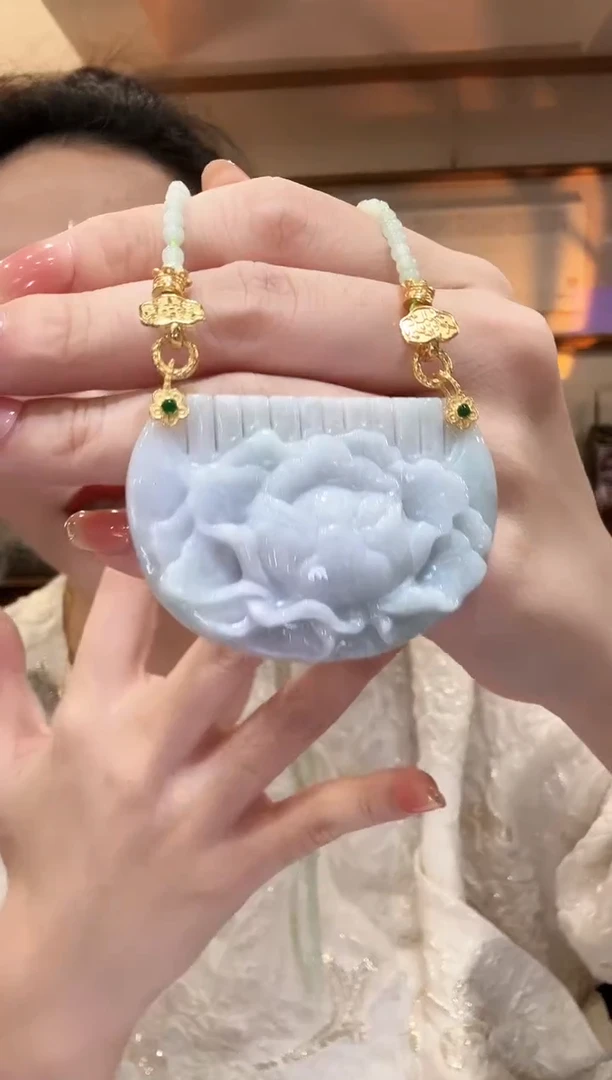 翡翠银S925镶嵌颈饰国风