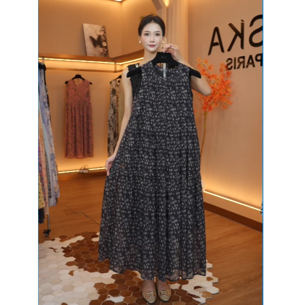 【编码33】时尚镂空气质短袖连衣裙16996高级感长裙