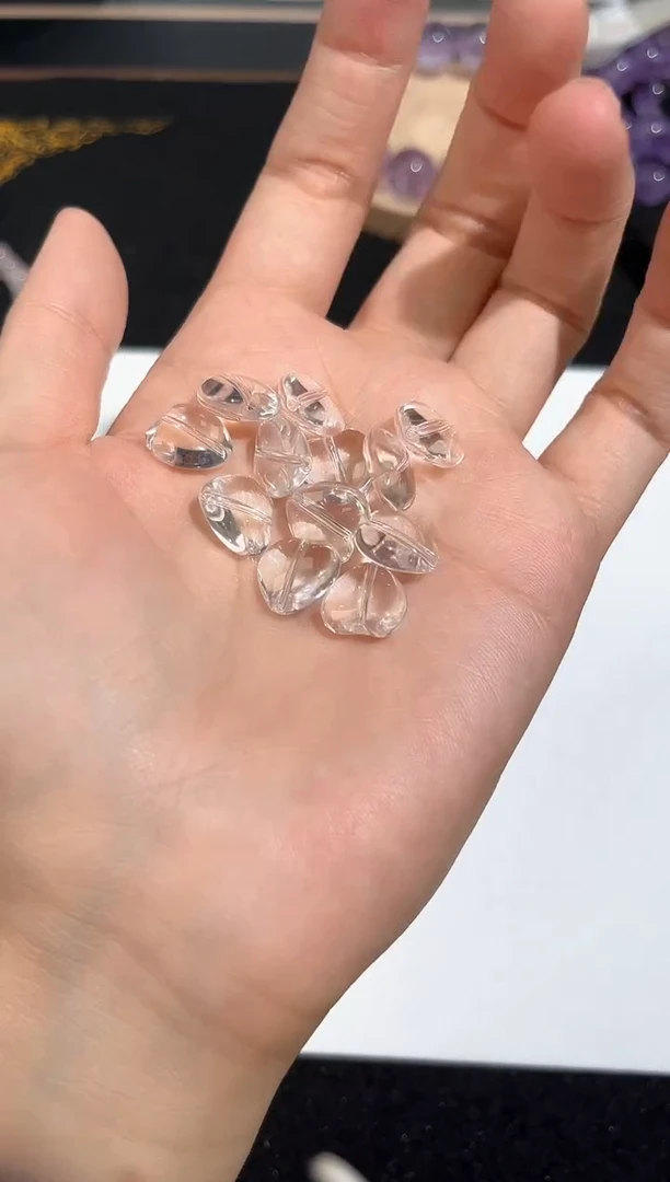 未镶嵌手链水晶21号利姆利亚白水晶爱心单颗配件12mm