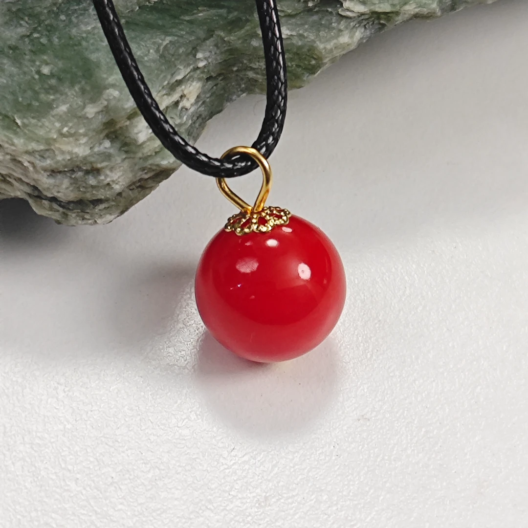 红玛瑙圆珠吊坠/HG-MNDZ-18（多样性发货）