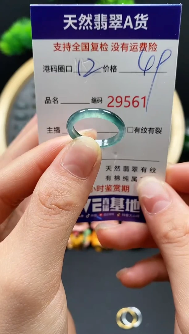 【闪购商品】翡翠戒指未镶嵌天然翡翠戒圈9561