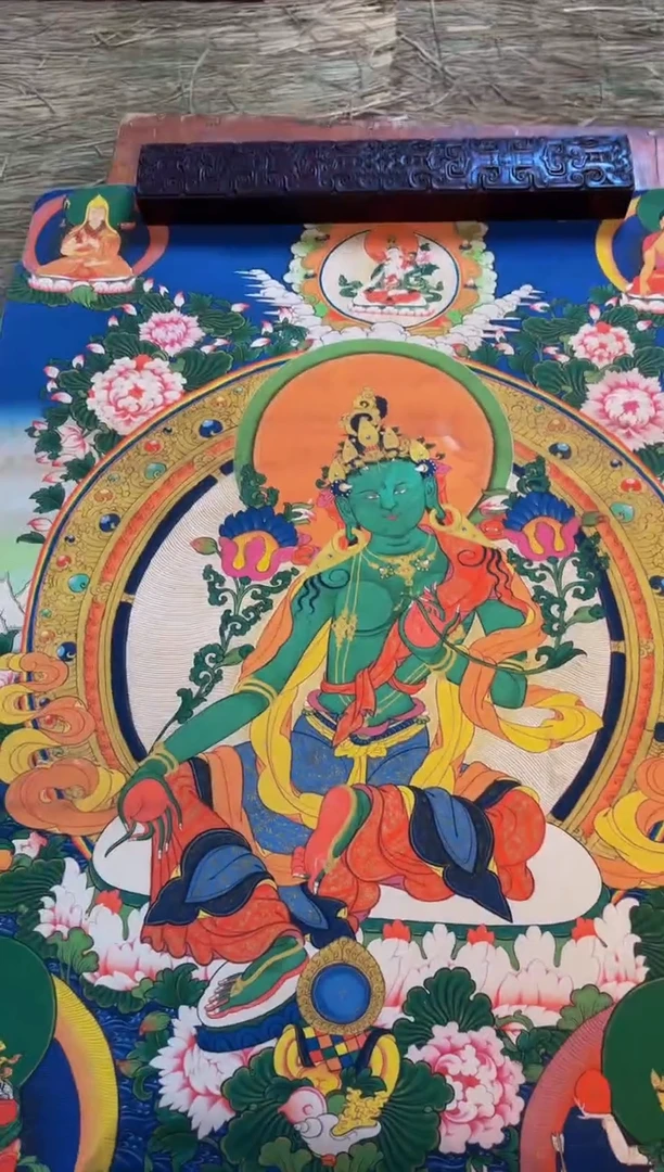 装裱画精品手绘唐卡链接--A116