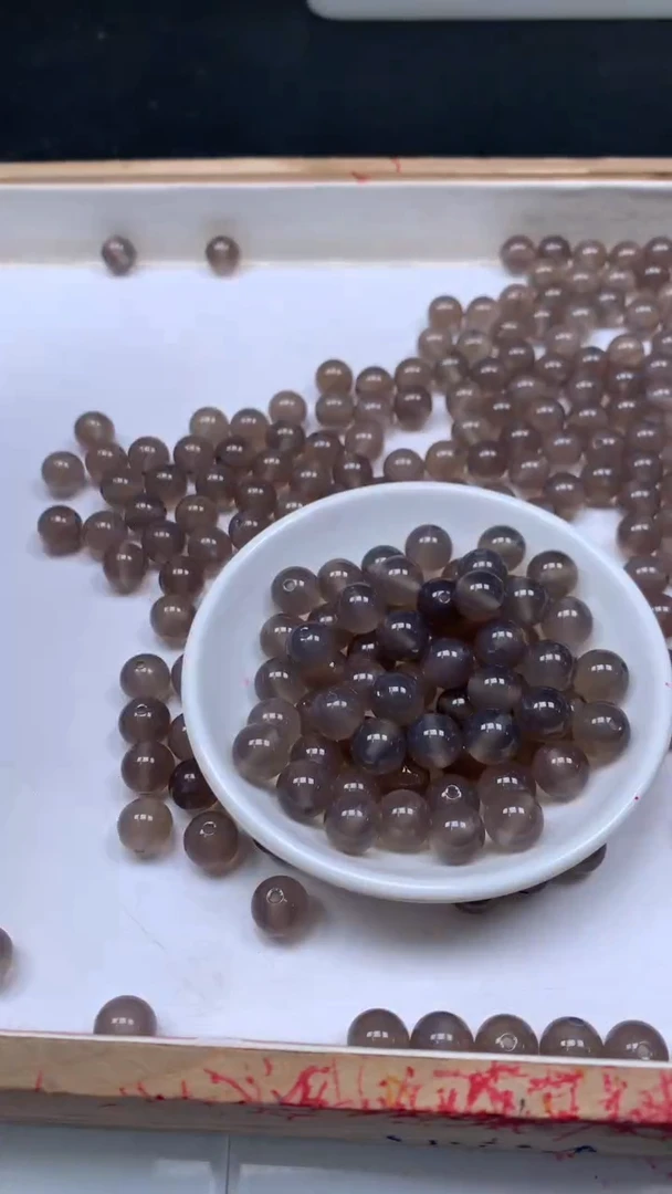 未镶嵌散珠玛瑙/玉髓B5044 冰烟灰10mm10个6.8元