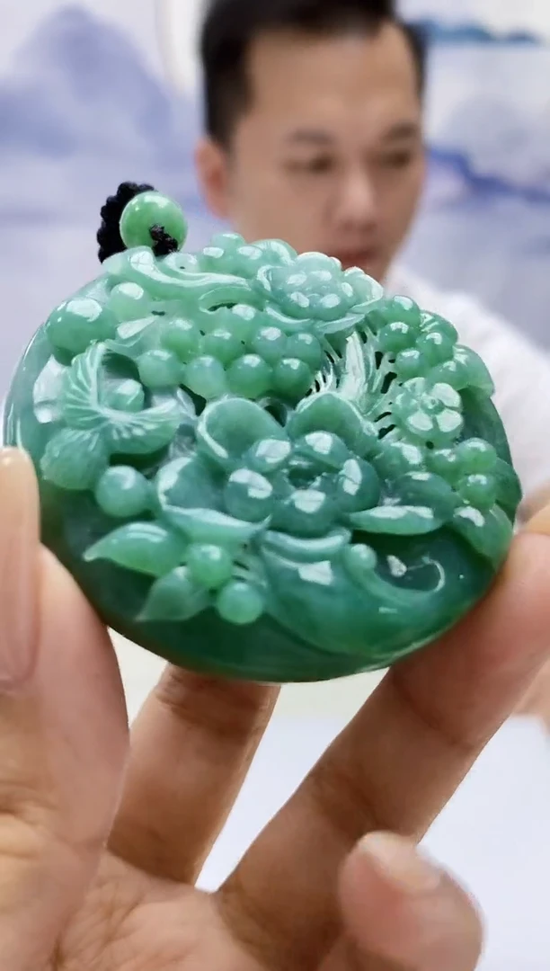 定制翡翠未镶嵌5161xx-毛货挂件46