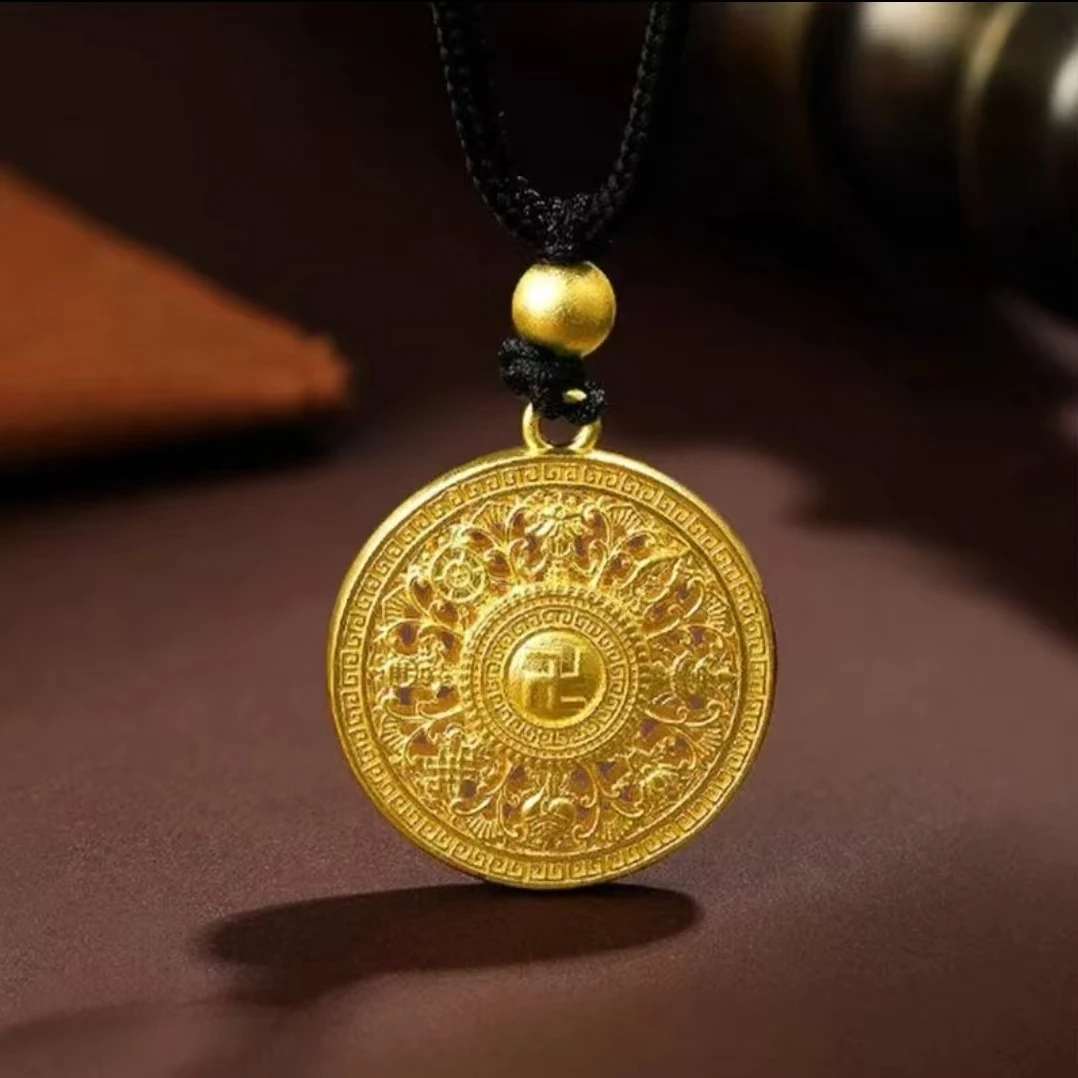 足金八宝罗盘吊坠