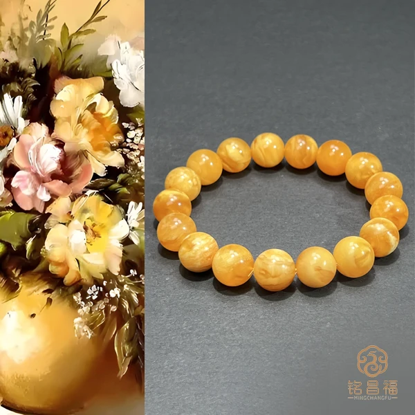 精品天然蜜蜡白花蜡手串（11mm）41109-65