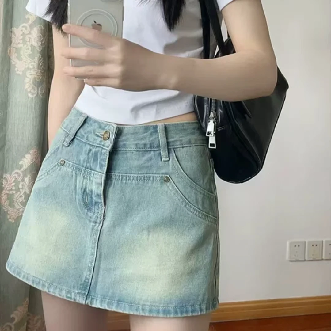 2025年夏季新款牛仔短裤女短裙短裤裙百搭显瘦裙子时尚潮热裤
