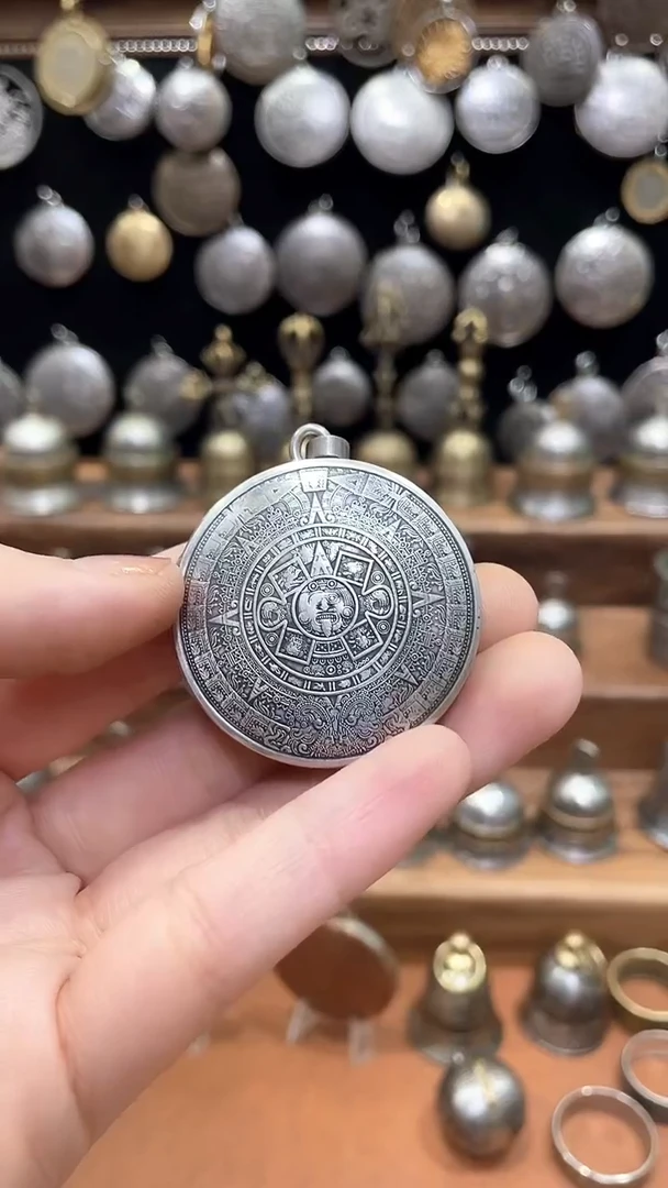 玻璃足银币风堂墨西哥太阳石银盒子