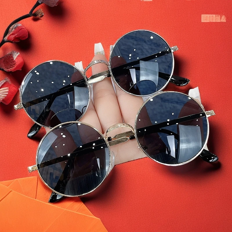 古庚复古圆形墨镜男士太阳镜开车专用圆框小镜片太子镜伴郎眼镜