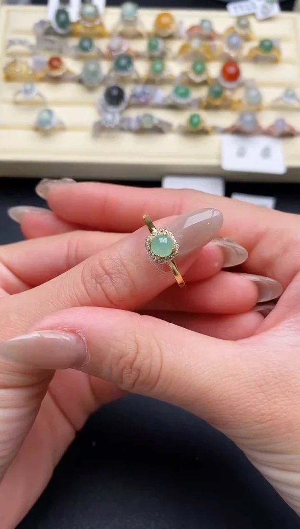 【闪购商品】翡翠戒指银S925镶嵌22222222+1