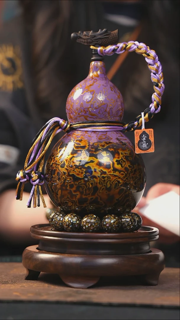 【闪购商品】YO193漆艺酒葫芦不包手串及旋转底座