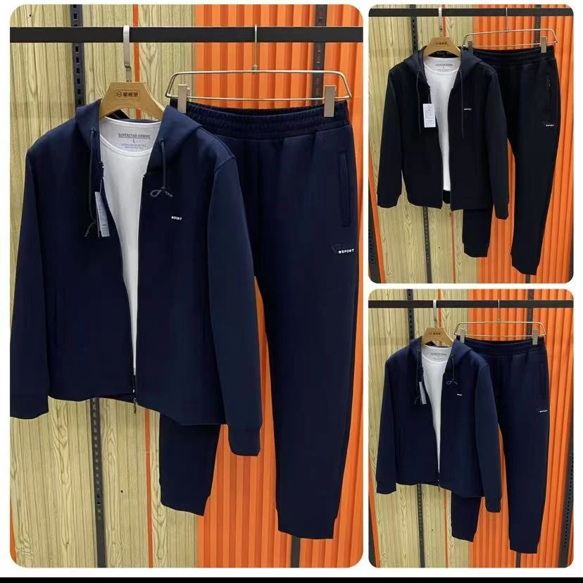 新款高品质男士连帽休闲运动套装