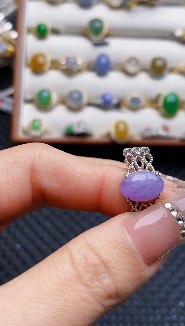 银S925镶嵌戒指翡翠7126