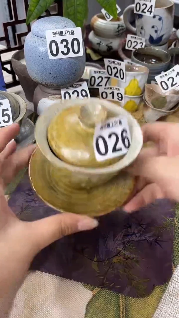 摆件陶柒喜茶杯026
