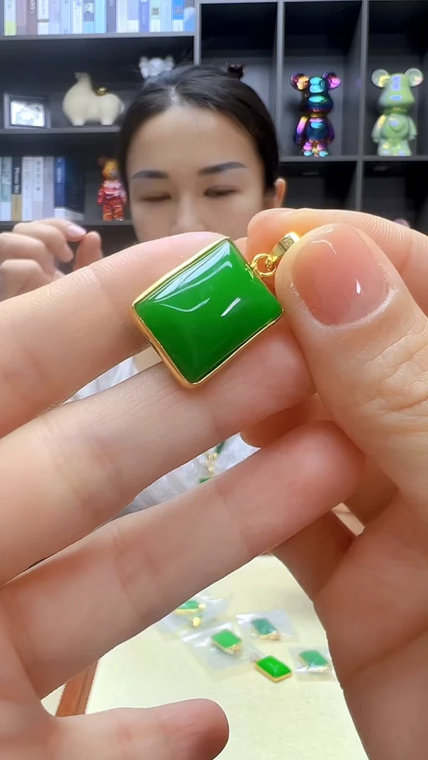 翡翠14K金镶嵌颈饰丹丹diy劲饰