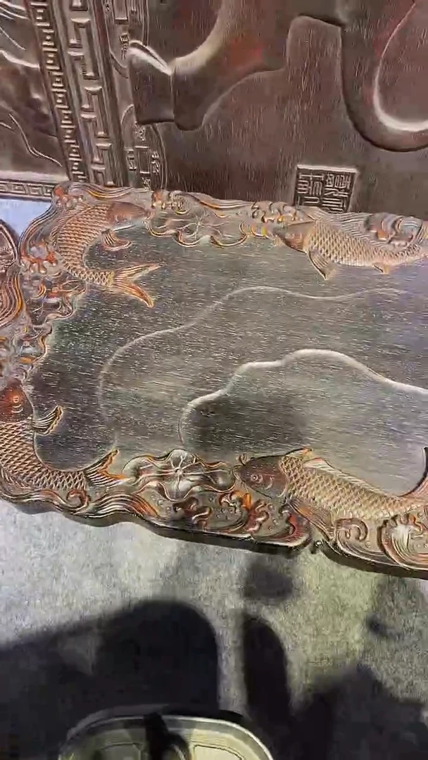 木紫檀雕刻板一物一拍