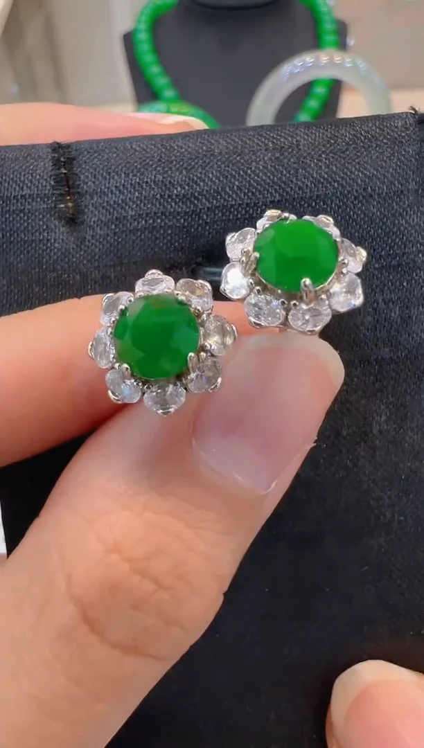 翡翠银S925镶嵌耳饰多样性团购发一件