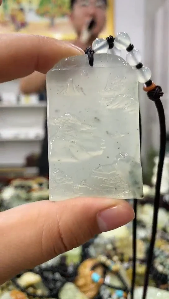 岫玉未镶嵌挂件