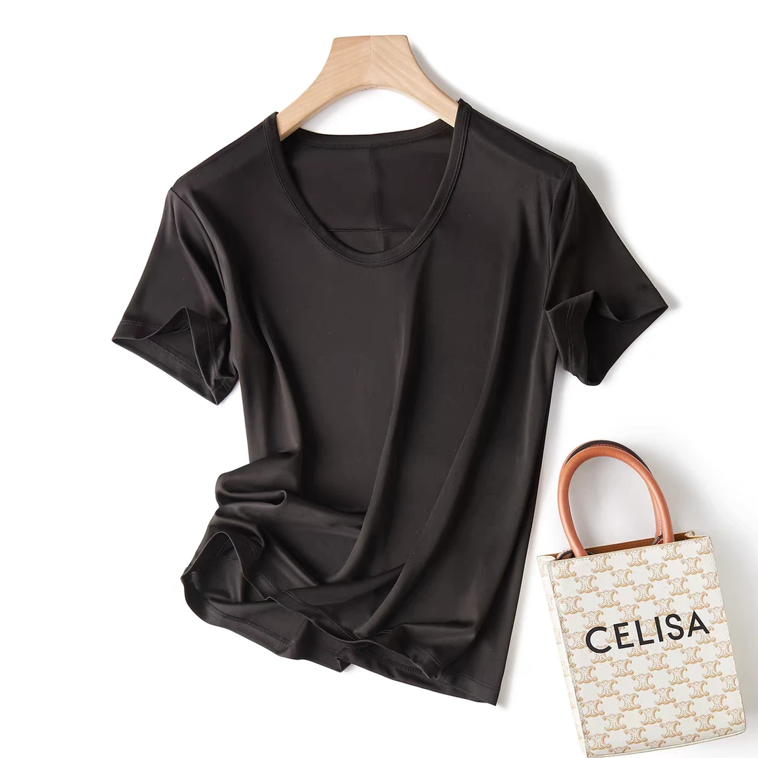 大码胖MM夏季莱赛尔天丝U领高端裸肌感+凉感上衣3918