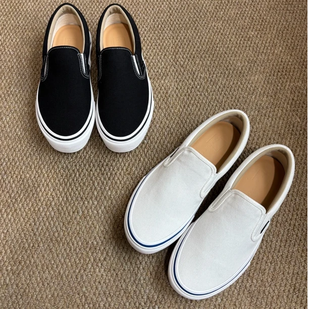 Thawanda春夏新品男女同款纯色软木层底一脚蹬厚底硫化板鞋