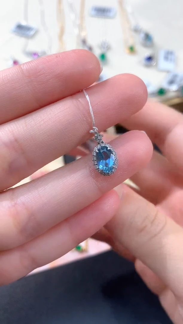 海蓝宝石吊坠(不含链)18K金镶嵌A447|4980