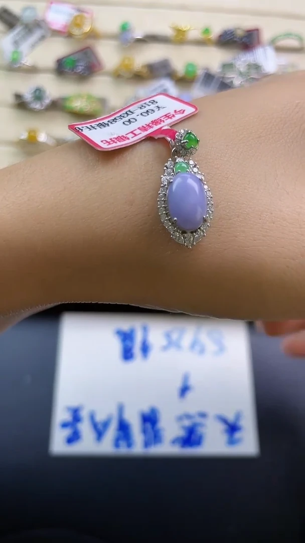 银S925镶嵌戒指翡翠翡翠 蛋面 银S925镶嵌