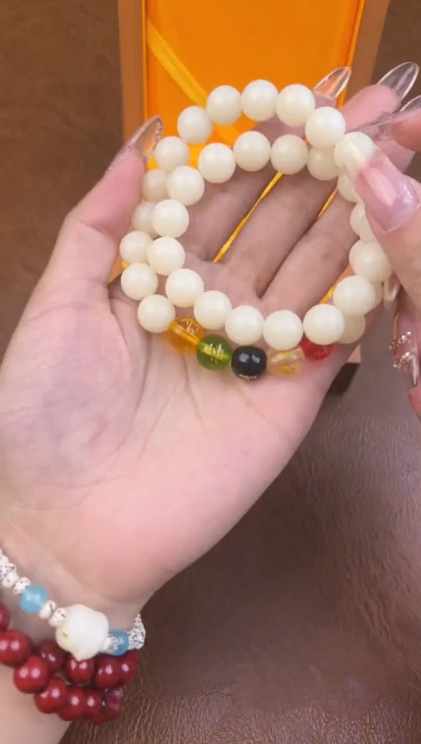 白玉菩提五路手串@@SP265