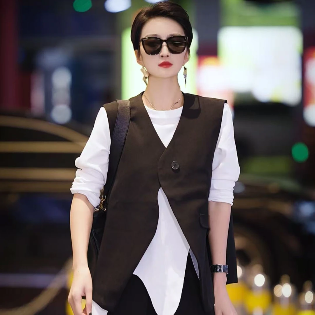 （萱萱推荐）高级感叠穿无袖不规则马甲