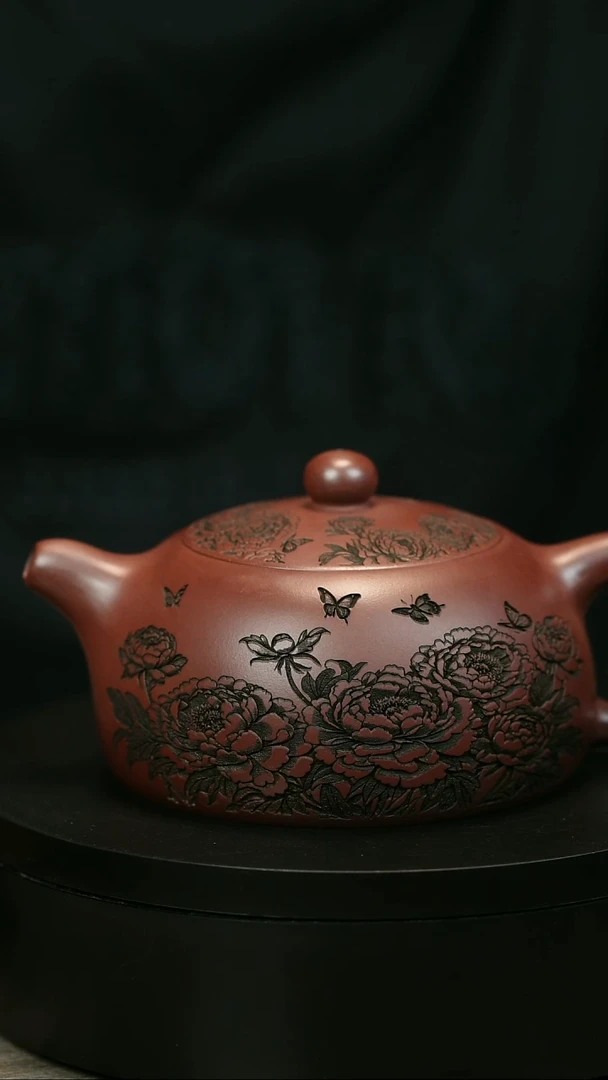 茶壶紫砂但****.H1795陆建平牡丹半月