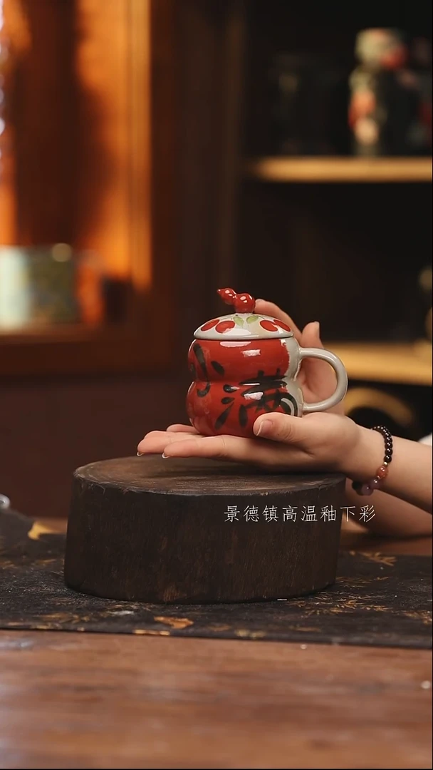 陶瓷景德镇高温釉下手绘陶瓷@L049@