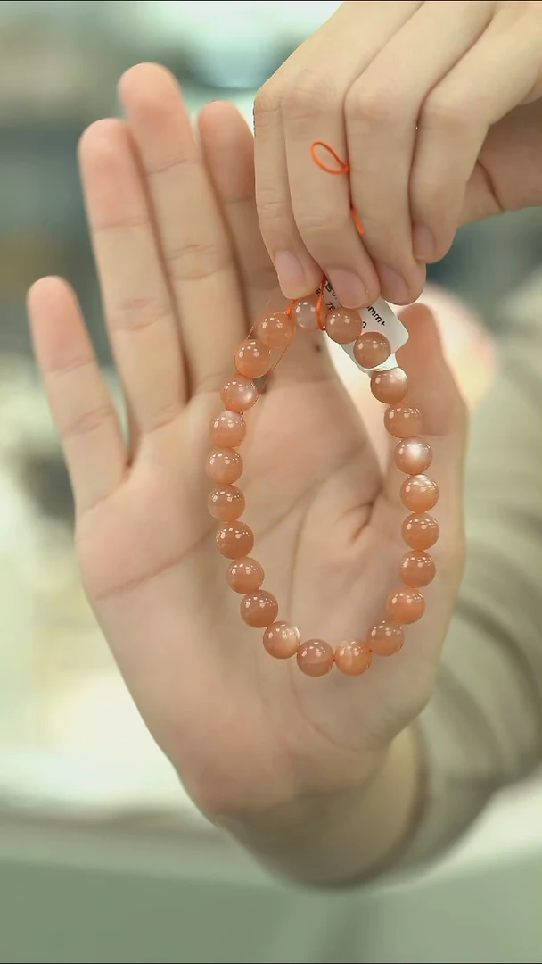 未镶嵌手串天河石天然斯里兰卡高品橙月光手串