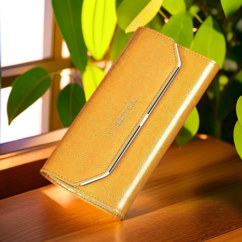 真皮女士钱包招财风水长款时尚大容量长方形皮夹防盗刷零钱包钱夹