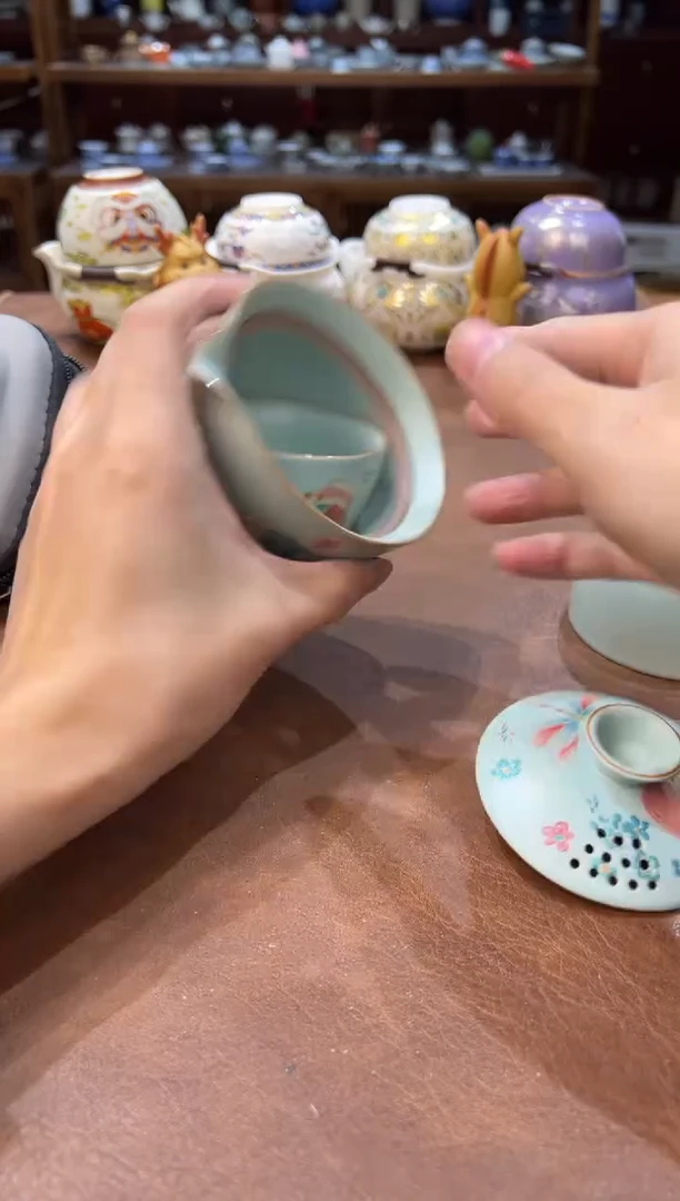 真的很便宜超好看会开片的旅行茶具