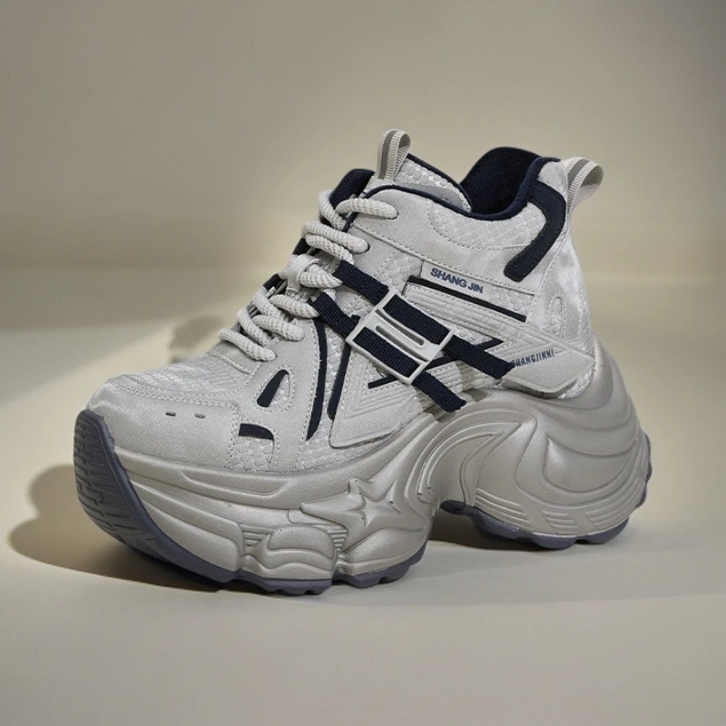 加绒老爹鞋女2025秋冬新款厚底内增高女鞋休闲鞋百搭保暖高帮鞋