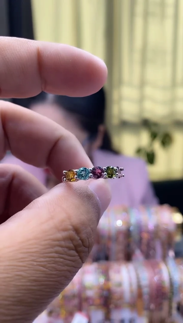 【闪购商品】碧玺戒指银S925镶嵌1651651561515665