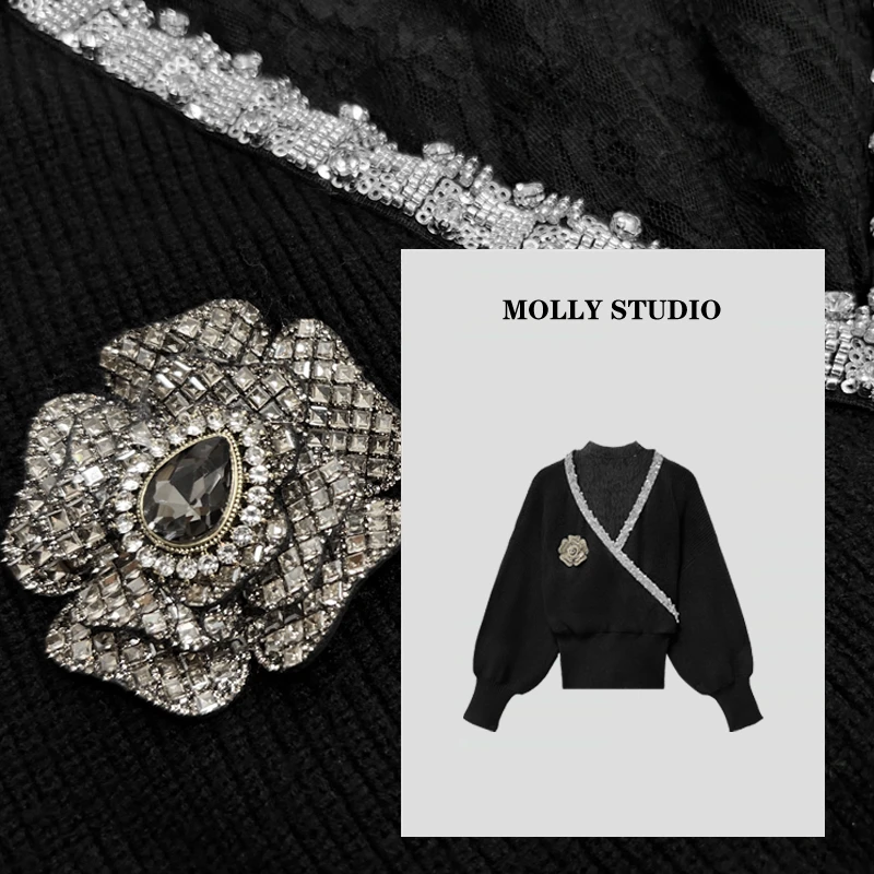 【夜色温柔】Molly 时尚气质简约 上衣 M2025639