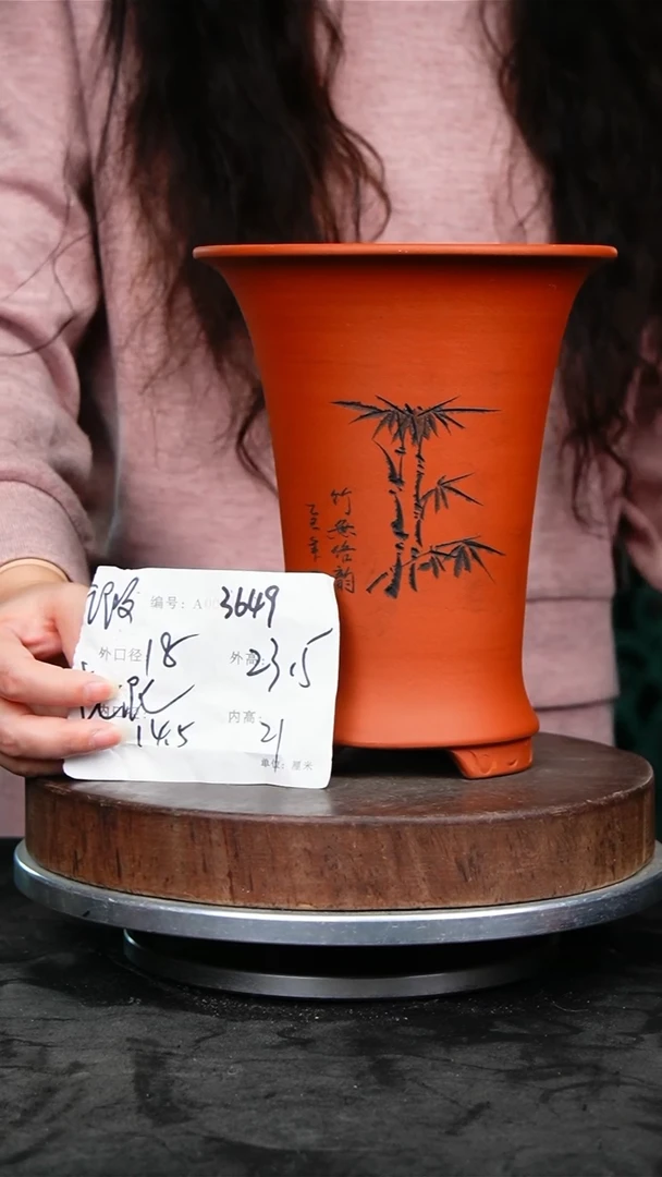 紫砂花盆3649花泥紫砂花盆