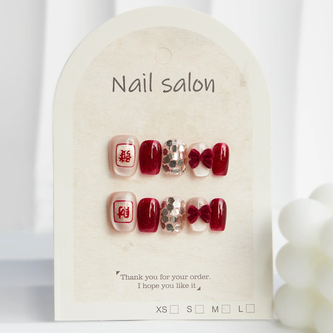 【發财顺手】新年款美甲纯手工制作穿戴甲轻奢高级简约美甲穿戴甲片